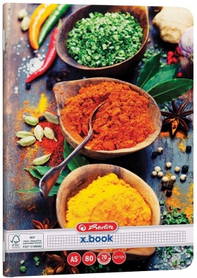 Caiet A5, 80 file, patratele, Spices, diverse modele, Herlitz